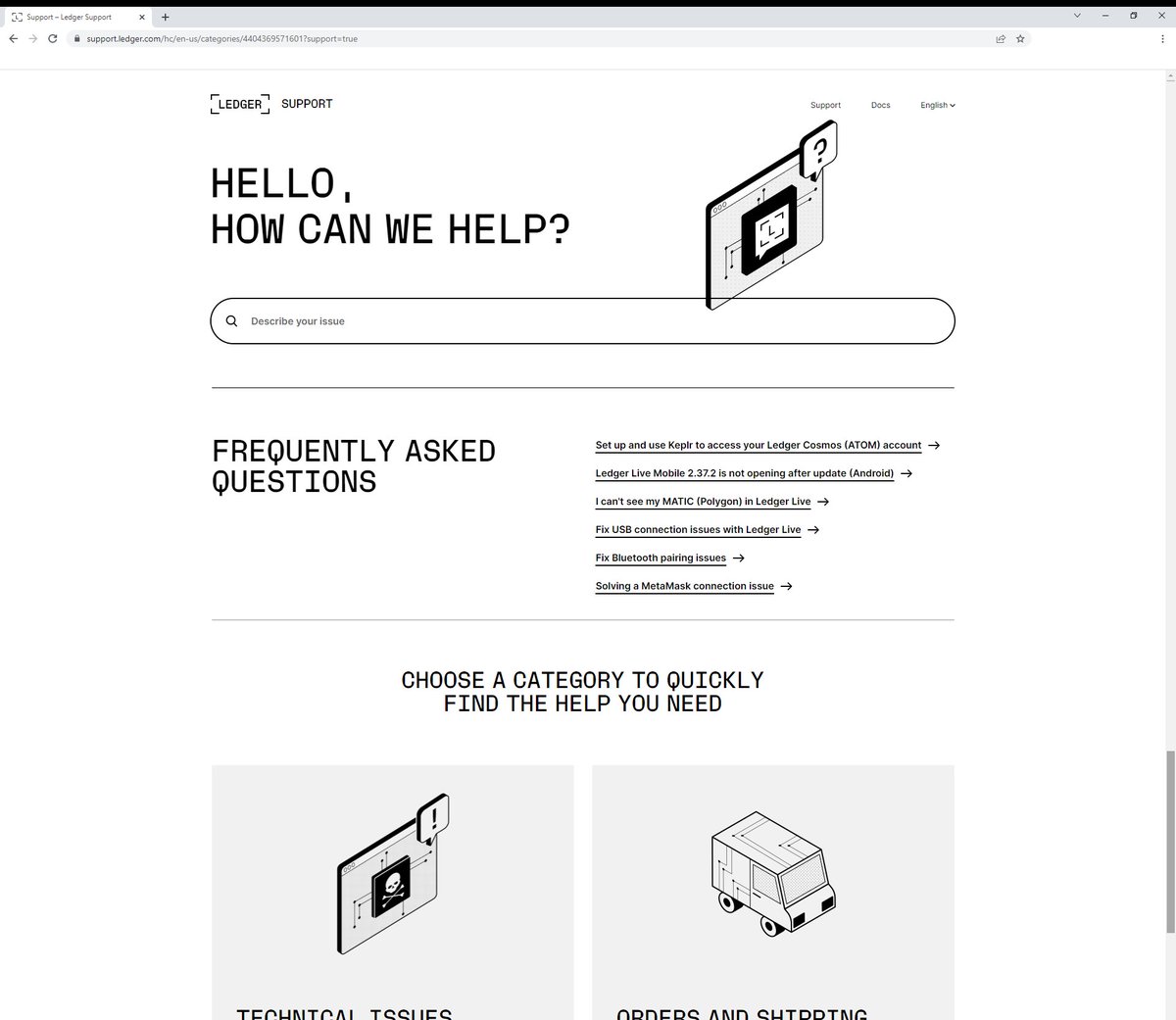 PrimereumPMF's tweet photo. @Ledger_Support There is no HELP BUTTON on the page.. https://t.co/cUthiTvppD