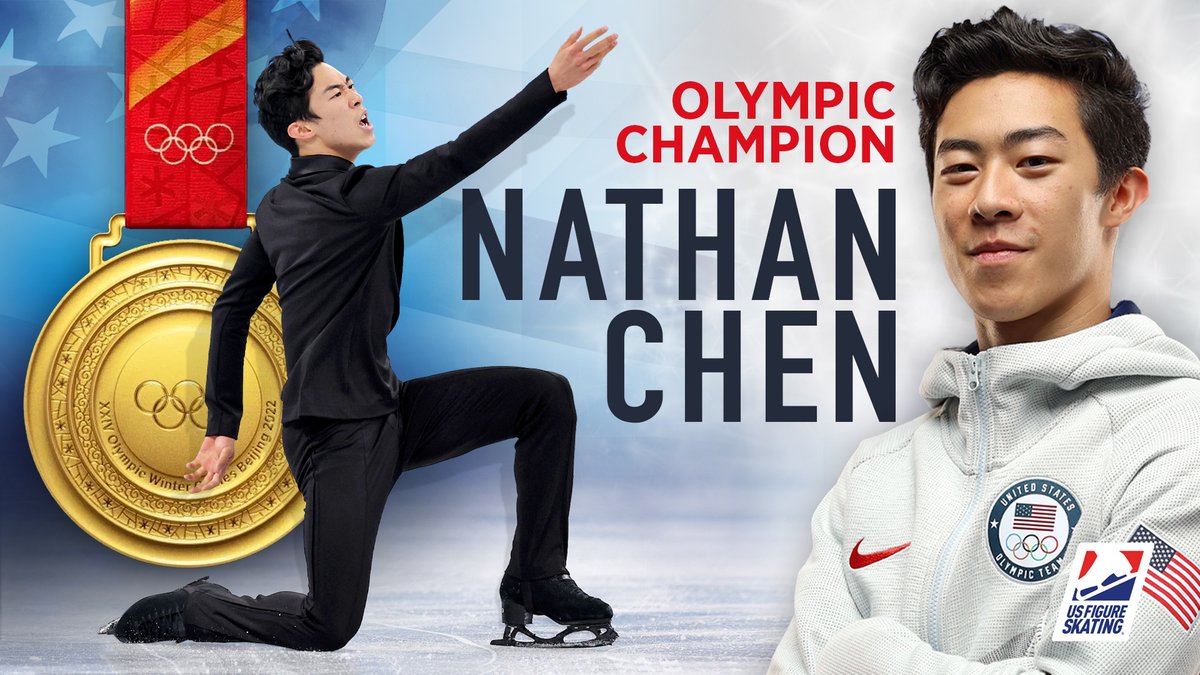 🥇 OLYMPIC CHAMPION‼️ @nathanwchen clinches the 🥇, scoring 218.63 for his free skate for a total score of 332.60❗️ #WinterOlympics #Beijing2022 #TeamUSA