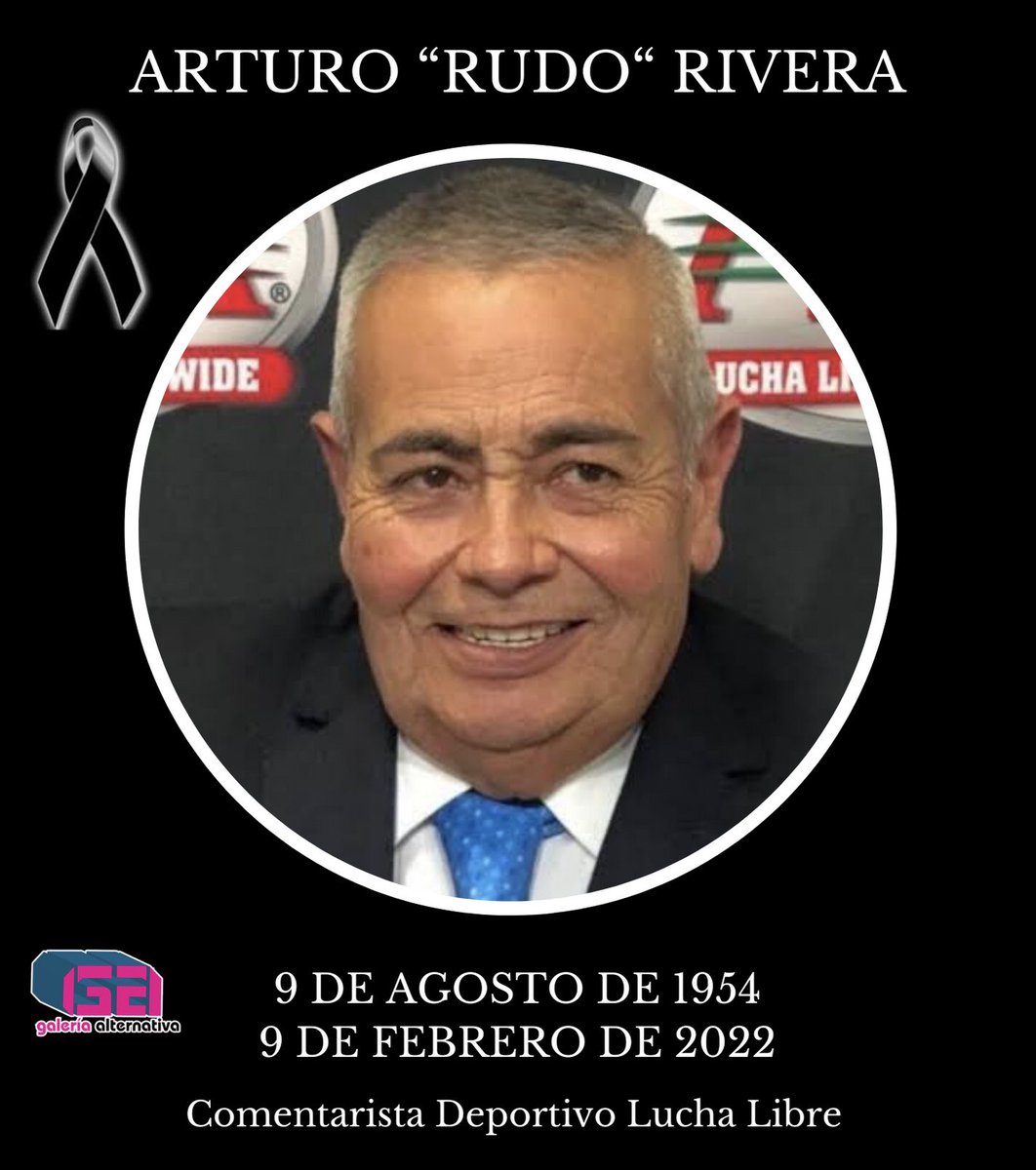 #UltimoMomento

Continúan las tristes noticias en la lucha libre, se da a conocer el fallecimiento del narrador deportivo Arturo “Rudo” Rivera quien durante muchos años perteneció a la tres veces estelar AAA.

Descanse en Paz