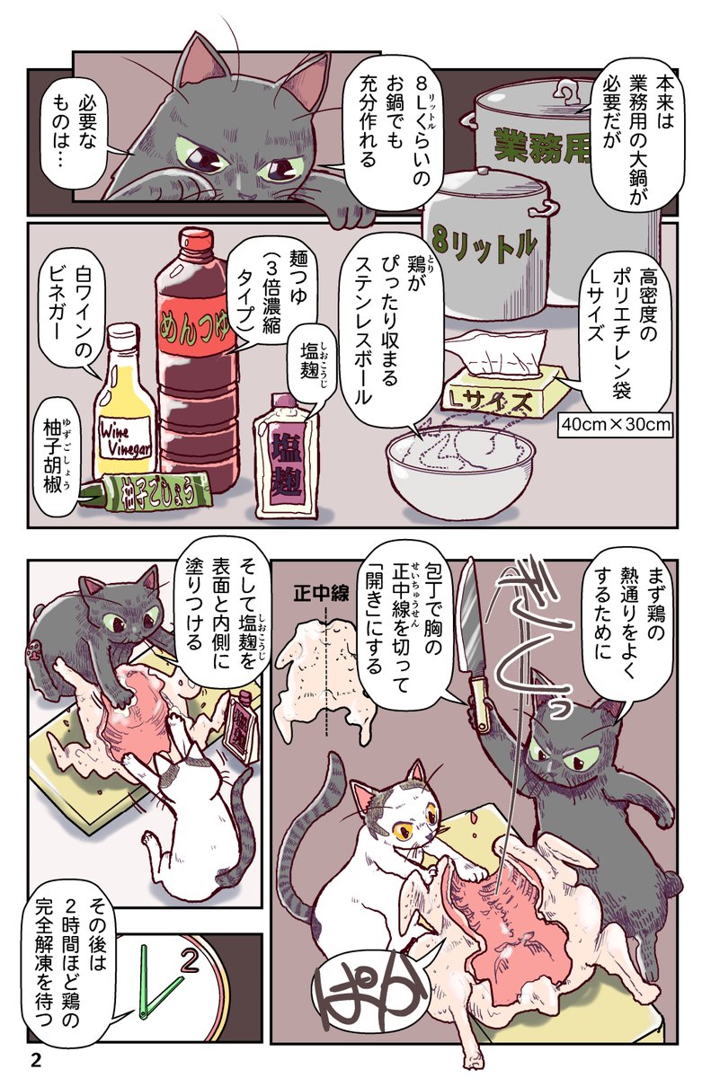 2年間の巣篭もり生活中に編み出したレシピの紹介漫画を描きました。テンションのあがるメニューを食卓にのせたい方はお試しください。
#漫画が読めるハッシュタグ #ねこねこくっきんぐ 