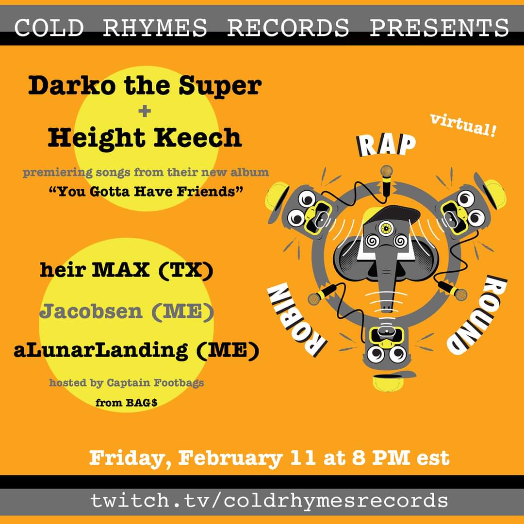 ColdRhymesLabel's tweet photo. An updated flier for Friday's #RapRoundRobin https://t.co/O3u8EjAtBL