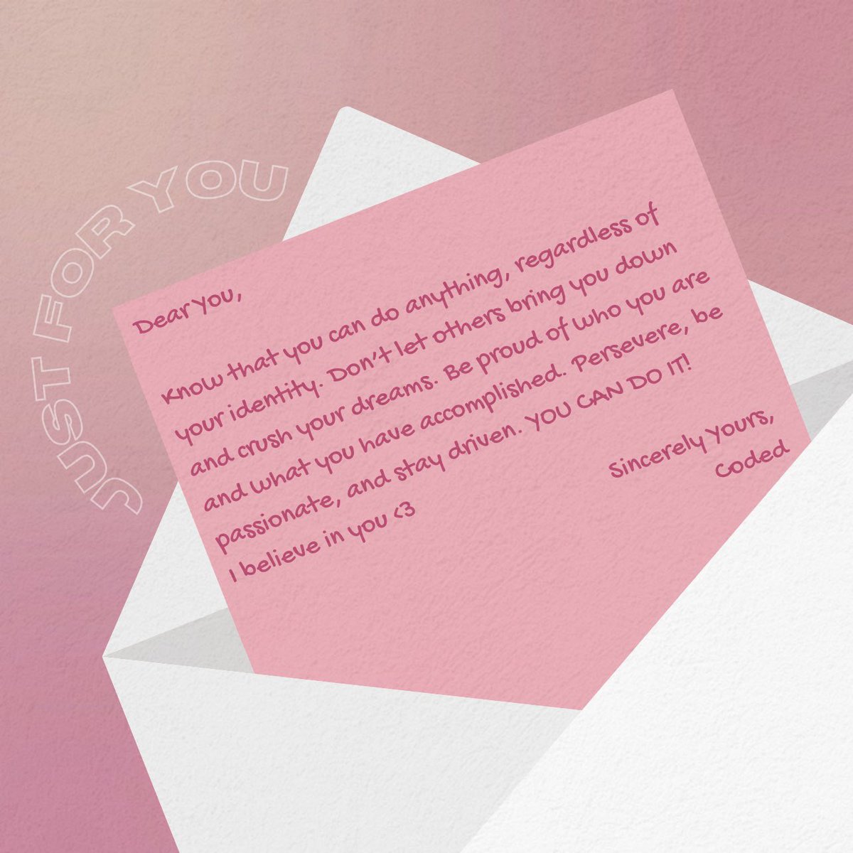 codedorg_'s tweet photo. You’ve got mail! 💌📭

Only ✨ 4 days left ✨ until the Coded campaign comes to an end 🤧 Before we go, we want to remind you what you are capable of 💕 This letter is for you! 

Check out some related links 📝 Link in bio!

#Coded #WomenInSTEM 👾 https://t.co/Dg5NqXGQIG