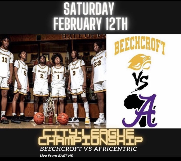 CroftBoysBball's tweet photo. 🍎 CCS Championship 🏆 

🆚 Africentric HS
📆 Saturday Feb 12th
⌚️ 2:00 pm
📍 East HS
🎫 https://t.co/9SlCOsF5Ni

#GOLDOUT 🏆 #KOTN 👑 
#BEechcroftAmazing 🐾 #SpiritOfCCS 🍎 https://t.co/5nMelKLgqC