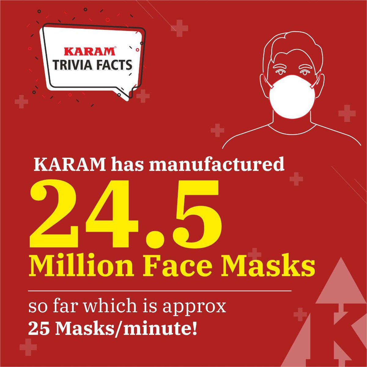 karam_india's tweet photo. We are elated to share a compelling #KARAMTriviaFact which talks about how far KARAM has journeyed to serve the safety of mankind in the existing post-pandemic world, by expanding to the healthcare vertical for manufacturing BIS-certified FFP2 & Surgical Masks. #SafetyRedefined https://t.co/mrGRV7lDjs
