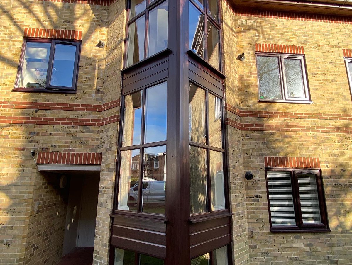 Large project recently completed in #Tunbridgewells #Kent replacement Rosewood on white #PVC energy ‘A’ rated #windowsanddoors to 12 flats including communal areas. 
#Barong #EastGrinstead #Felbridge #WestSussex #Barong #BarongConservatories #Crawley #WindowsEastGrinstead