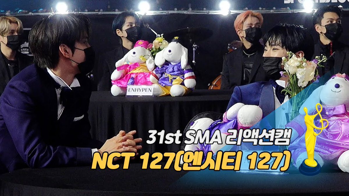 SM_NCT's tweet photo. [VIDEO] 220123  [The 31st Seoul Music Award (SMA) Reaction Cam] #NCT127 Reaction to Hyuna ♥️ Dawn Love Confession

Translated by @gongdyunimie - SM_NCT
https://t.co/jwTKh1dVuR https://t.co/k7kHO7bINz