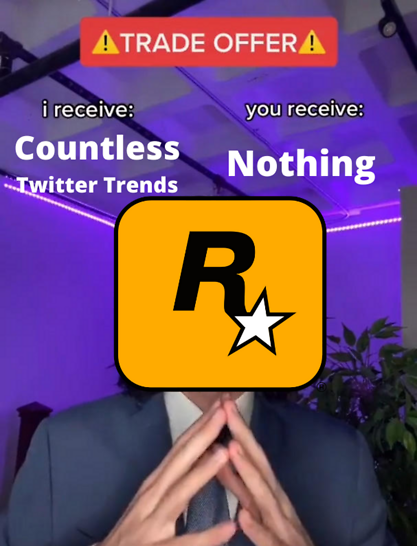 Razorex_'s tweet photo. Thanks, Rockstar For Letting "Many Of Us" Know That The Next GTA Is In Development. Really Helpful🙃 | #Gaming #GTA6 #TradeOfferMeme https://t.co/BGOIqbTZk9