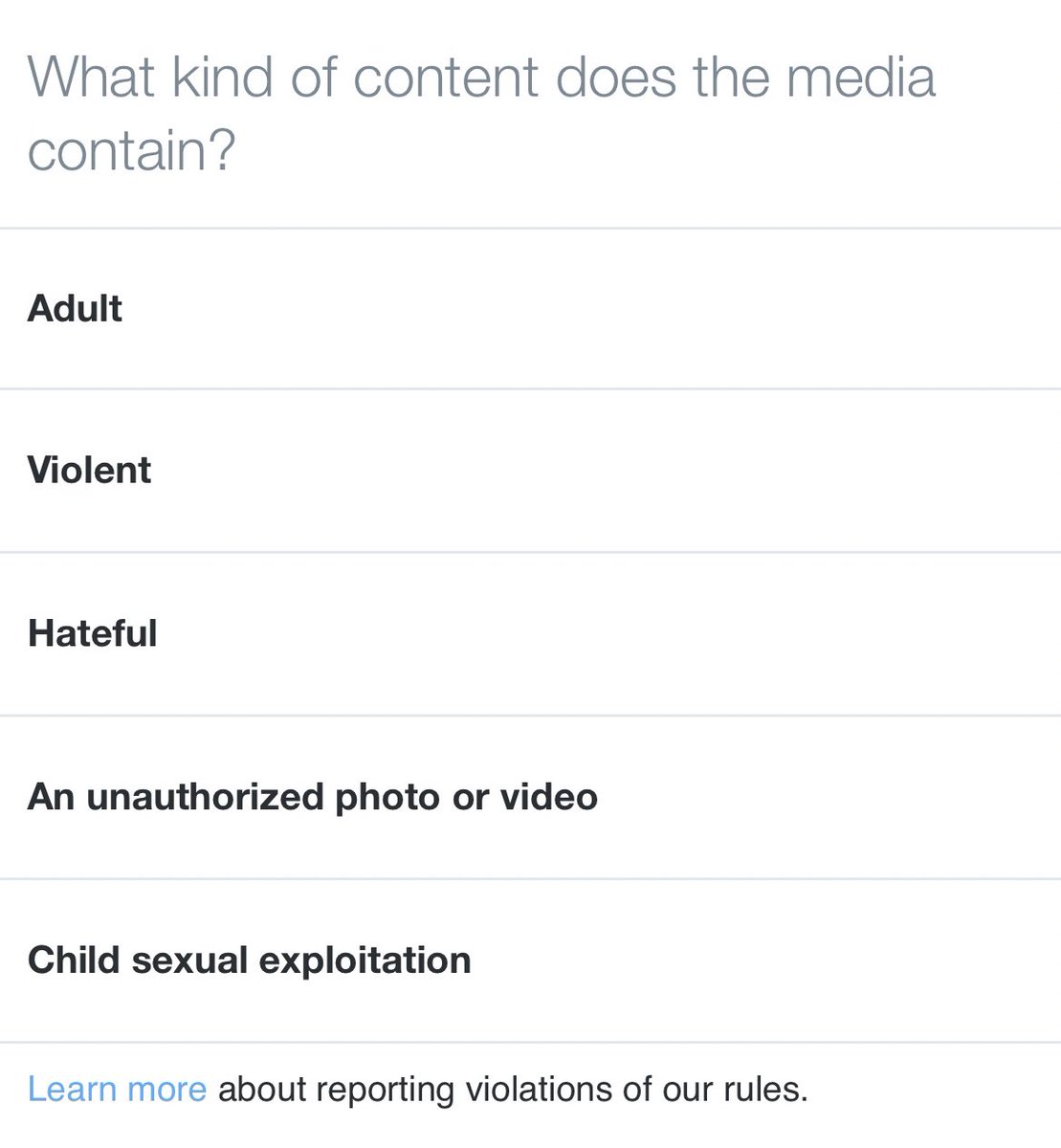 Miracles do happen. Twitter has created an in-app option to report child sexual abuse material. Previously, you could only report by going to a webpage. Baby steps, but it’s something.