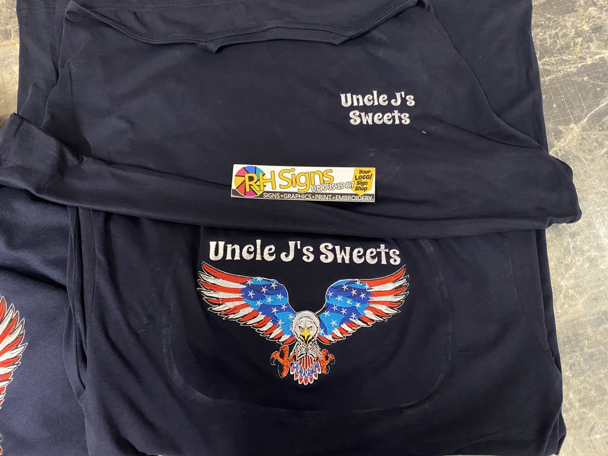 RHSigns2016's tweet photo. Professional workwear for Uncle J’s Sweets.  Give us a call on 07903535817 or visit https://t.co/r6mXD1m9t5.
#advertising #embroidery #signs #digitalprinting #rhsigns #graphics #workwear #lovelocal #uniform #professionalservices #cornwall #quality #vehiclegraphics #Sweet https://t.co/3v9QTMa2Jq