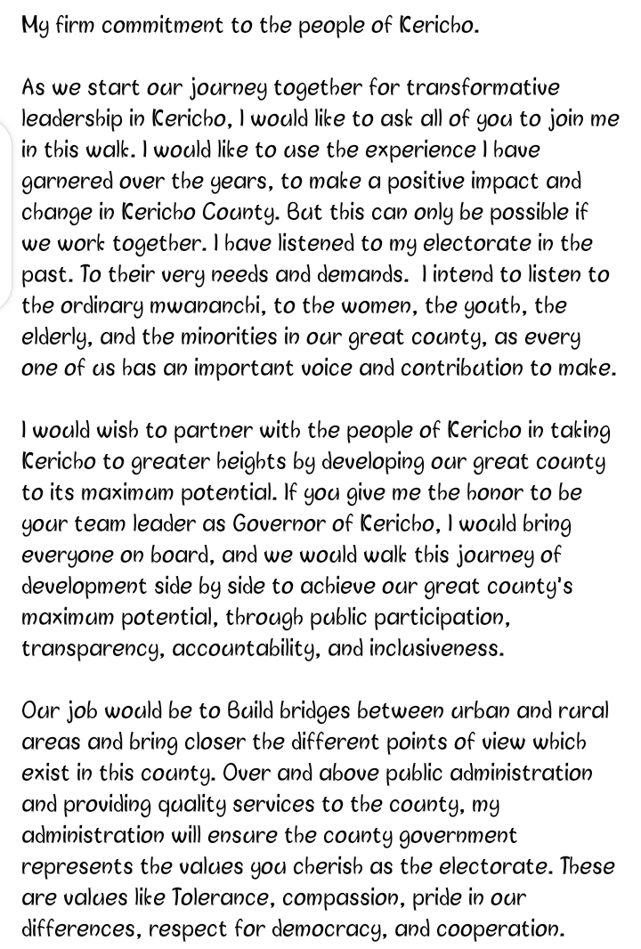 SamaiKeynes's tweet photo. @ketercharles Keter's gratitude message to People of Kericho and his boss @WilliamsRuto 
#Ck4035
#FormNiKutransform https://t.co/SECEG4On4H https://t.co/MVJYcle98A