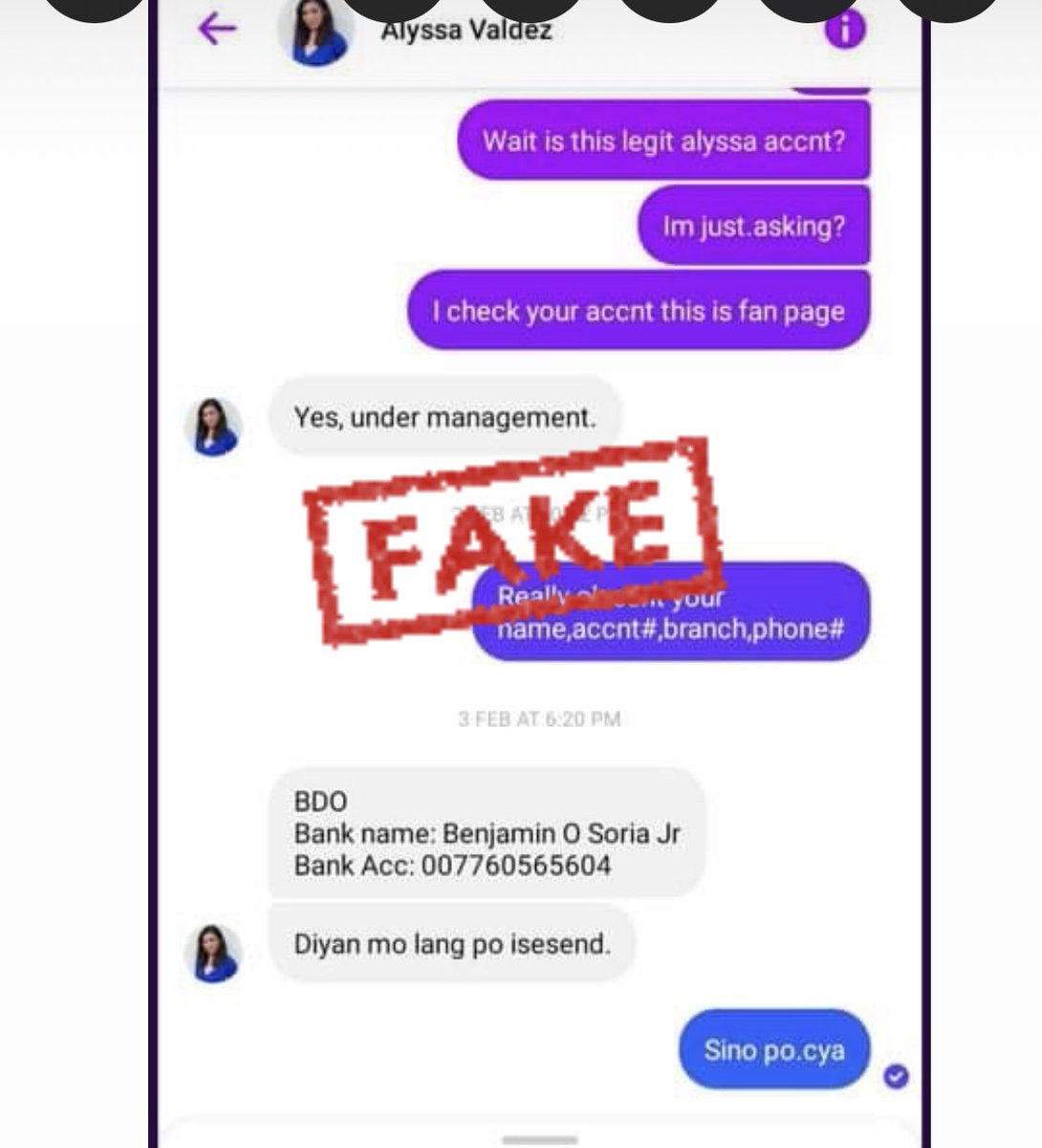 vmgasia's tweet image. We would like to inform the public to be wary of fake social media accounts who claim to belong to Alyssa Valdez.

All communication from and by @AlyssaValdez2 comes solely from her official accounts or through her management.