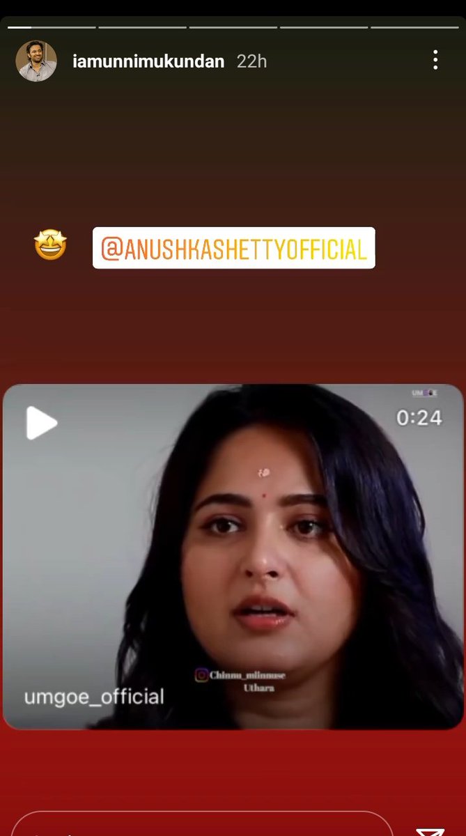 VS_Unfinished's tweet photo. Unni shared a video on his story and tagged Sweety! Favs 😍
Video: https://t.co/u0SyWwOGci
#AnushkaShetty #UnniMukundan
#BlockbusterBhaagamathie https://t.co/dyHSpfoInI