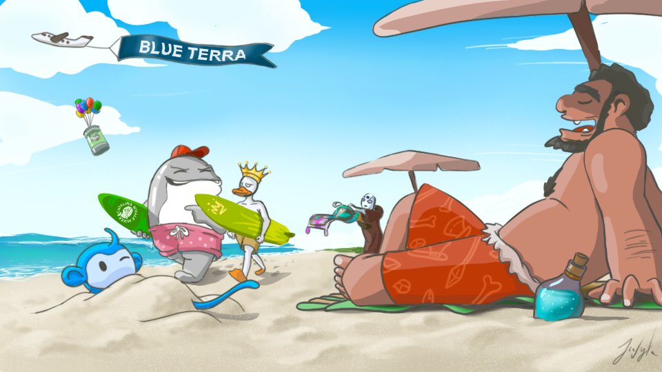 joeralphobia's tweet photo. What would I do if I own land in the Bahamas @BlueTerraNFT ? I would love to bring all my lovely projects there and have a sip of ice lime mojitos! A fanart made by me as a member of @RadRugsNFT! Hope you guys like it! 🌊☀️🍹 https://t.co/cpQ9lFwZB8