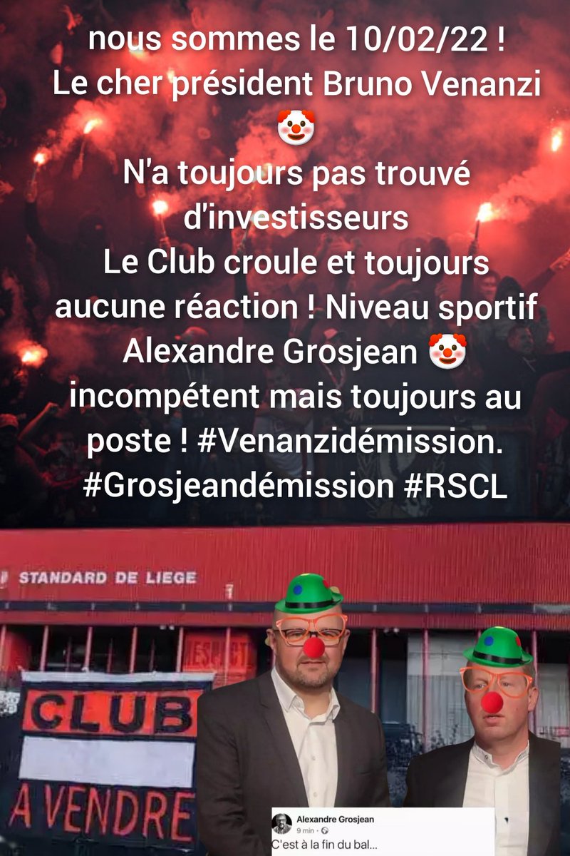 Nassim___213's tweet photo. Bonjour les gars le silence n'est plus possible !!! 
 @JulienSimal @Cornetpierre6 @evalouka011 @Quentin9422 @tophlerouche @david_knockaert @christophevilij  @yelram45 @berteeddy @RSCLdaniel  COYR ⚔️🔴⚪👊🏻 
#Venanzidémission.  #Grosjeandémission #RSCL https://t.co/ruS8DqHhos
