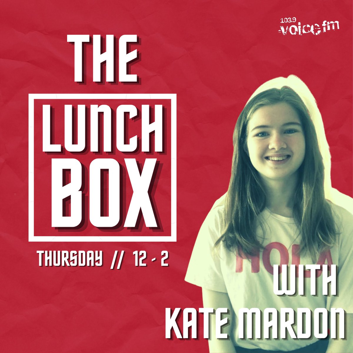 Join <a href="/Kate_Mardon/">Kate_Mardon</a> from 12 till 2 🎶 

For your favourite pop anthems and local music 🔊