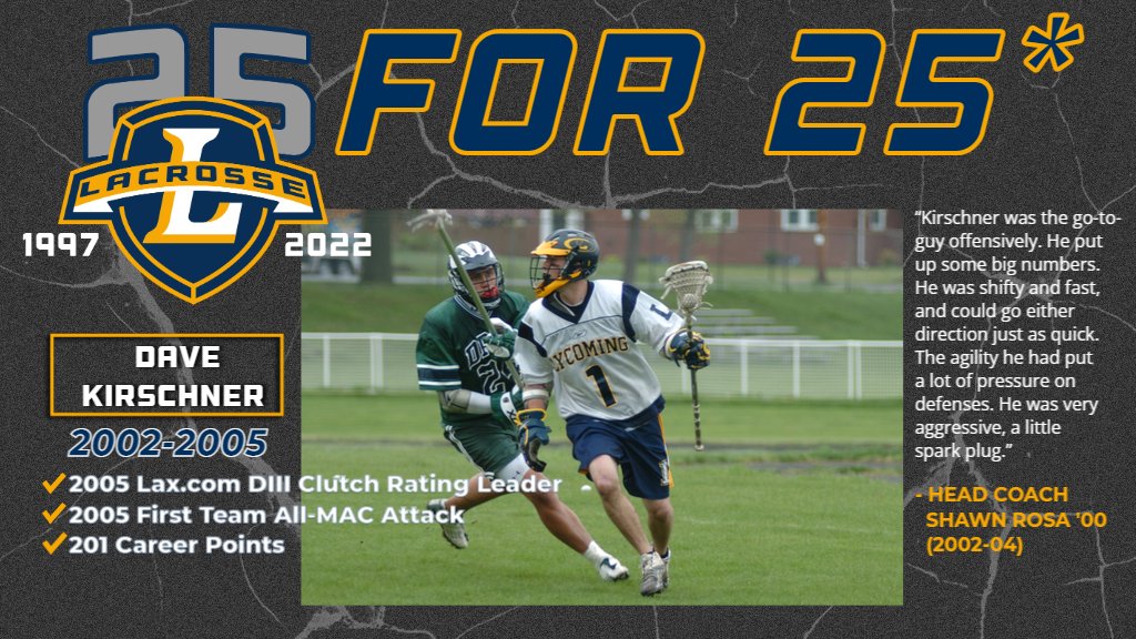 lycoathletics (@lycoathletics) on Twitter photo We asked former and current <a href="/lycominglax/">Lycoming Lacrosse</a> coaches to pick out players to spotlight from their time on campus to celebrate the program's 25th anniversary - today Shawn Rosa shines the light on Dave Kirschner. #d3lax #MAClax We asked former and current <a href="/lycominglax/">Lycoming Lacrosse</a> coaches to pick out players to spotlight from their time on campus to celebrate the program's 25th anniversary - today Shawn Rosa shines the light on Dave Kirschner. #d3lax #MAClax