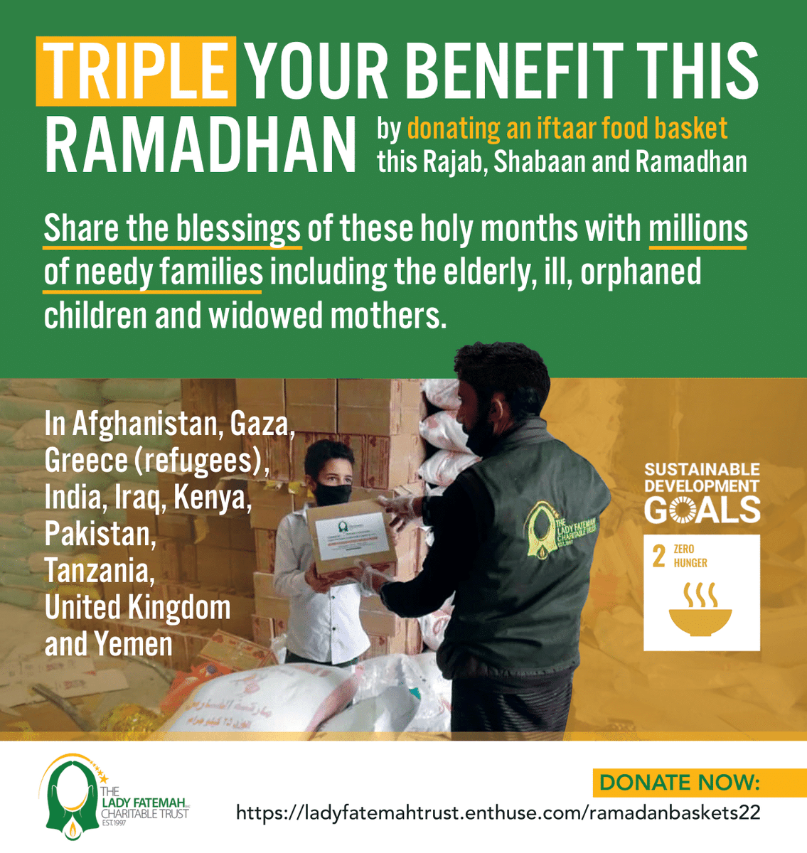 LFTrust's tweet photo. Tripple your benefits by donating an Iftaar food basket this Rajab, Shabaan, and Ramadhan 🌙⁠
⁠
DONATE NOW 🔗
https://t.co/VjrDe0Hh8A

#iftaar #foodbaskets #rajab #shaban #ramadhan #lft #lftrust #ladyfatemahtrust #thelftvision https://t.co/7uUcmvFFUa
