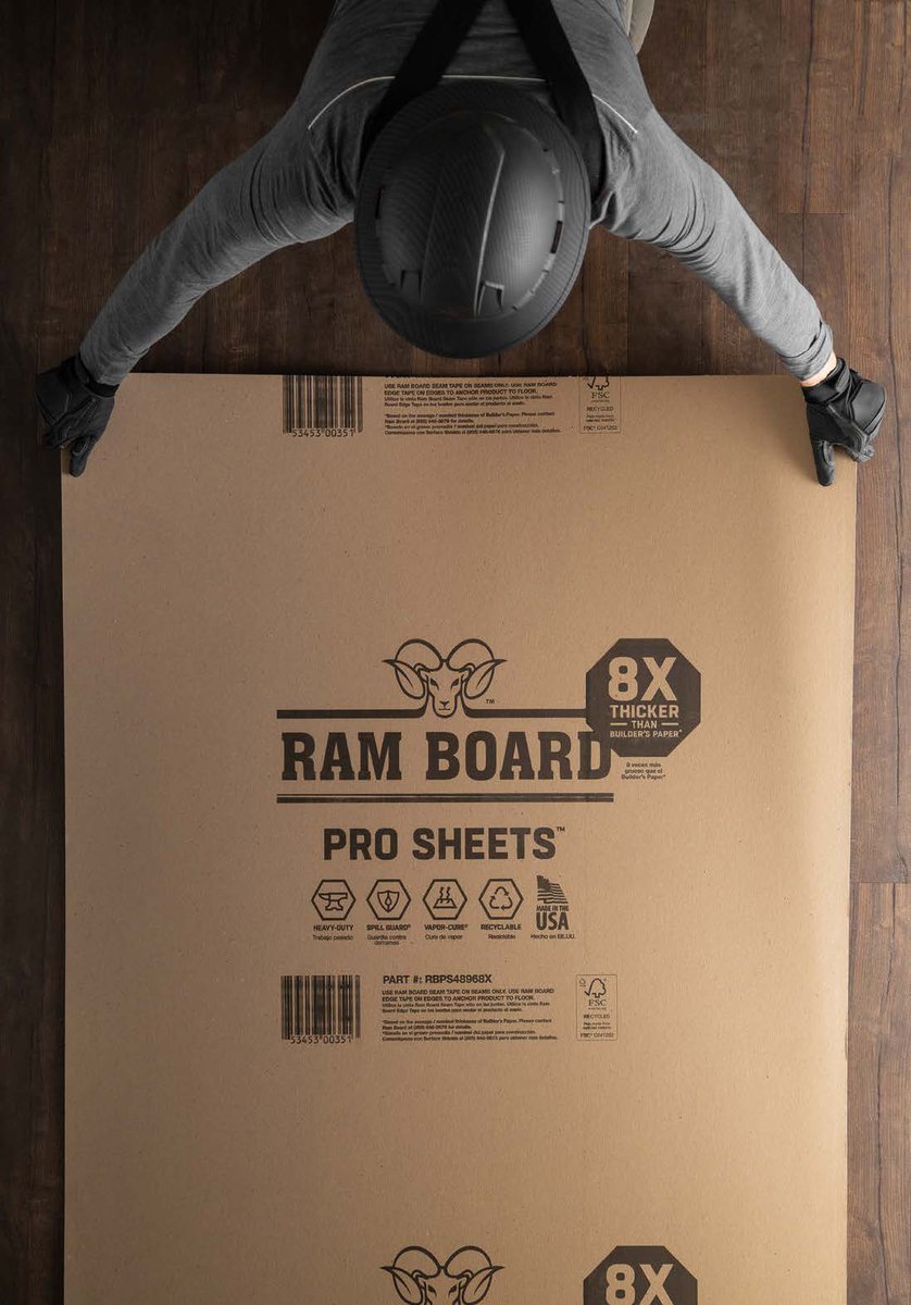 LMCNews's tweet photo. All-new @Ram_Board Pro Sheets are 8X thicker than Builders Paper and easier to cut than hardboard.

Register today for the 2022 LMC Annual at the unique link sent to your inbox or visit https://t.co/WAHqw5OkBD for more information!

#lmc #lmcannual #surfaceshields #ramboard https://t.co/59u7lK6RfH
