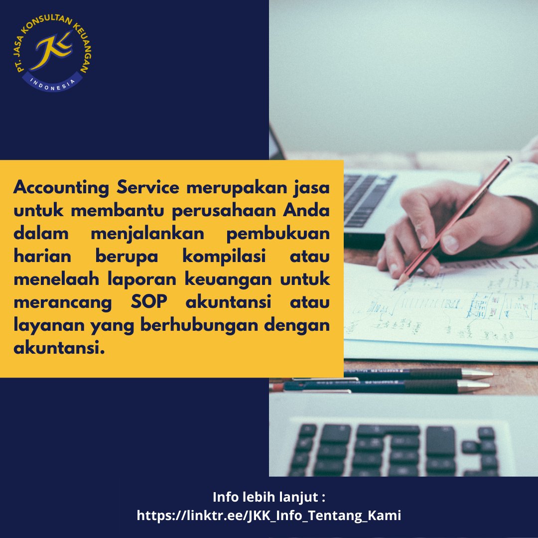 JKKSCM's tweet photo. Sebagian besar dari kita pasti sudah mengetahui apa itu Accounting Service. Tapi untuk mengingatkan kembali, boleh geser postingan berikut yahh!

#JasaKonsultanKeuangan #JasaLaporanKeuanganIndonesia 
#Blockmoney #Jkkinspirasi #jkkmotivasi 

Get us : https://t.co/LcE6UJluDi https://t.co/EenUP4BsuN