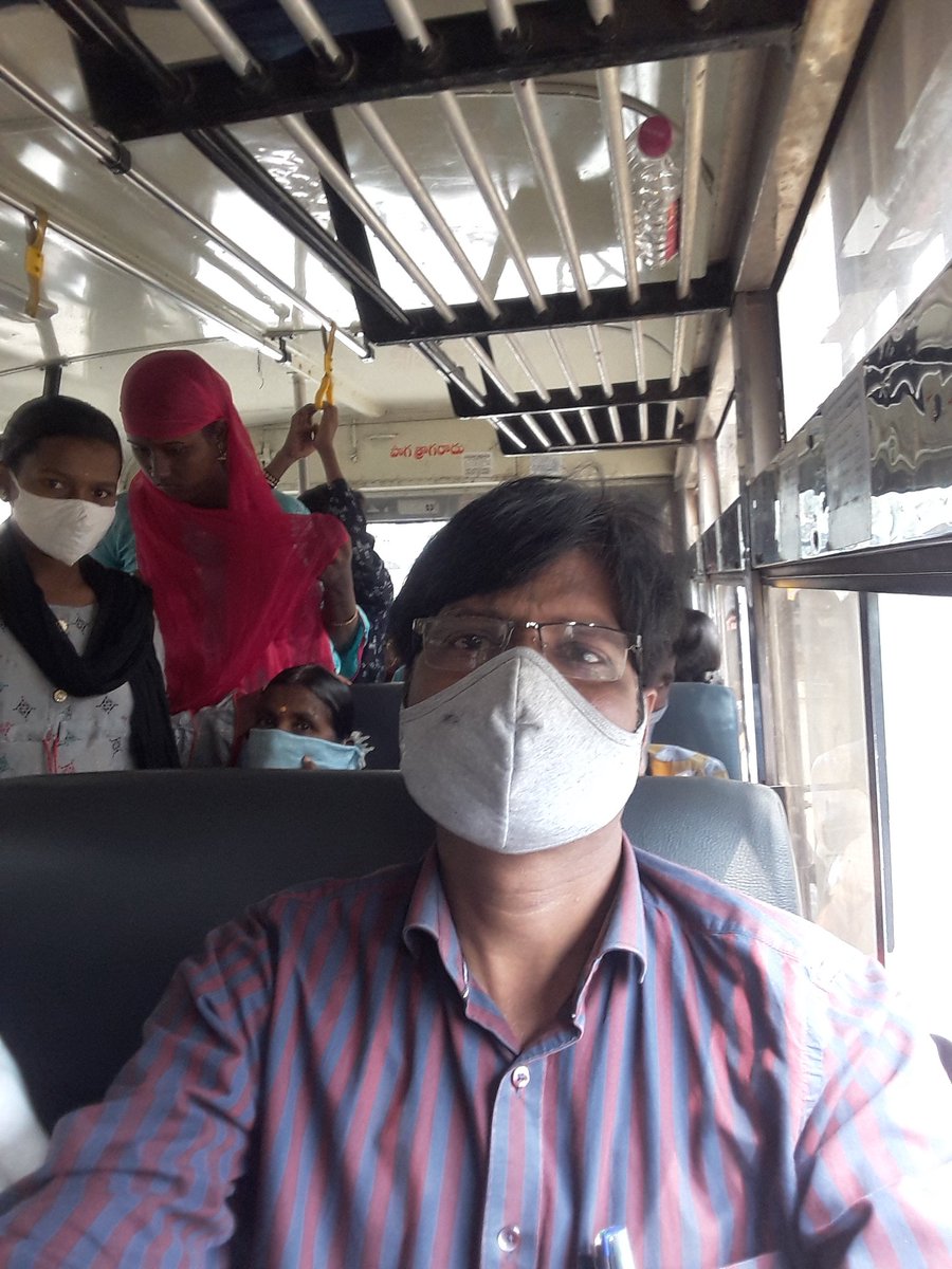 dmbswdtsrtc's tweet photo. Bus travelling on route Banswada to Kamareddy,  insisted all passengers to wear mask, thanks given choosing TSRTC, explained about marketing schemes of special hire and about to send Ammavari Bangaram through RTC parcels. #tsrtcmdoffice @RM_NZB https://t.co/9eutz0cbOZ