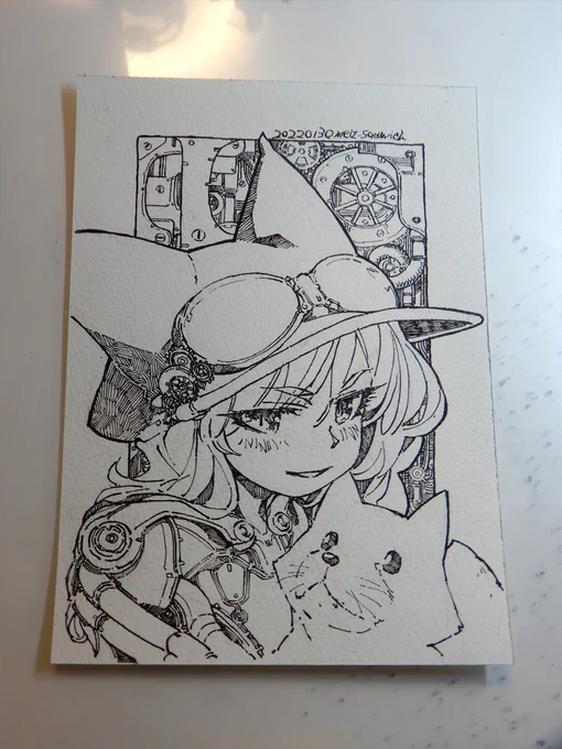 線画。つけペンです。 
