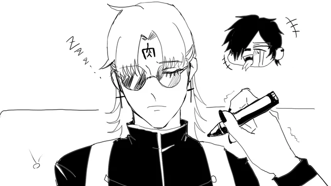 #無々楽_イラスト
@mumuraku 
本当にしょうもない唐突な落書き 