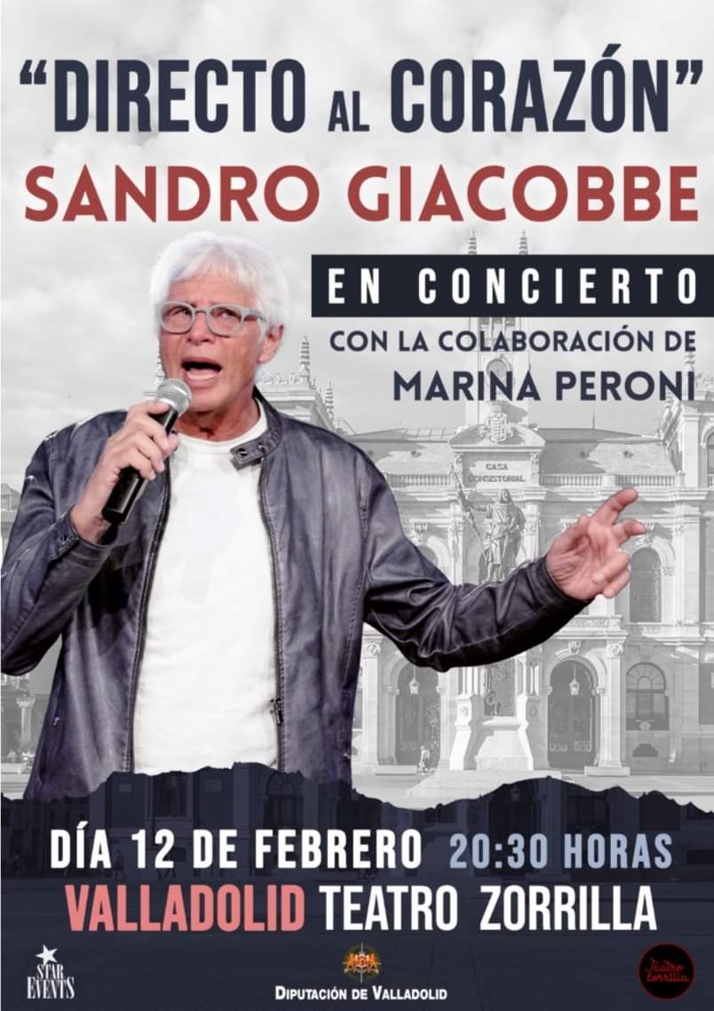 giacobbe_s's tweet photo. È in arrivo un nuovo appuntamento con Sandro Giacobbe nel nuovo tour spagnolo 2022, sabato 12 febbraio concerto al teatro Zorrilla di Valladolid
#sandrogiacobbe #directoalcorazón @GiacobbeMusic @MarinaPeroni2 #Valladolid #España @stareventsint
@MikelBarsa @SusanaCanil https://t.co/avg91tjBw9