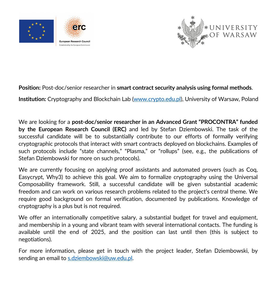 CryptoEducate1's tweet image. Position available #smartcontract #formalmethod 
Apply when if you’re qualified or share