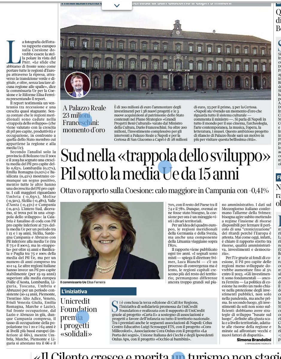 RegioCohe's tweet image. Il Mezzogiorno e la trappola dello sviluppo.

Simona Brandollini commenta l’ottavo Rapporto europeo sulla Coesione sociale e territoriale, pubblicato ieri dalla Commissione Europea. 

@sbrando72 @ElisaFerreiraEC #CohesionReport