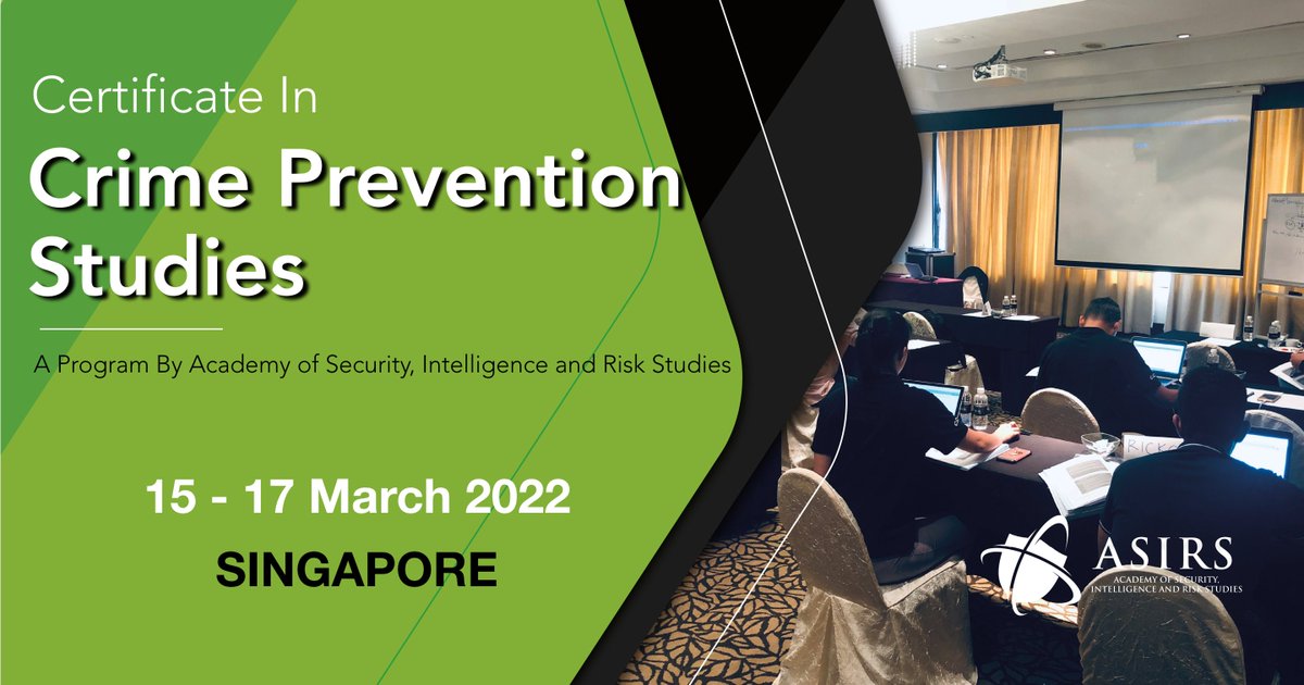GlobalE2C's tweet photo. Head over to Singapore this coming March to indulge in a 3 days training program that provides an in-depth understanding towards crime prevention generics and fundamentals as a key to enhancement for security management proficiencies.

#crimeprevention #securitytraining #ccps https://t.co/LcVamAjzz7
