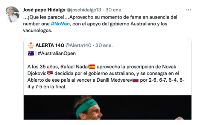EC_Corner's tweet photo. Estamos analizando el hashtag #Novac para reflexionar sobre el impacto social que ha tenido todo el revuelo del caso Djokovic. Estos son algunos ejemplos... ¿Qué os parece? #RRSS21_PEC_4 #RRSS21_PEC_ECP https://t.co/HjbC7rb46b