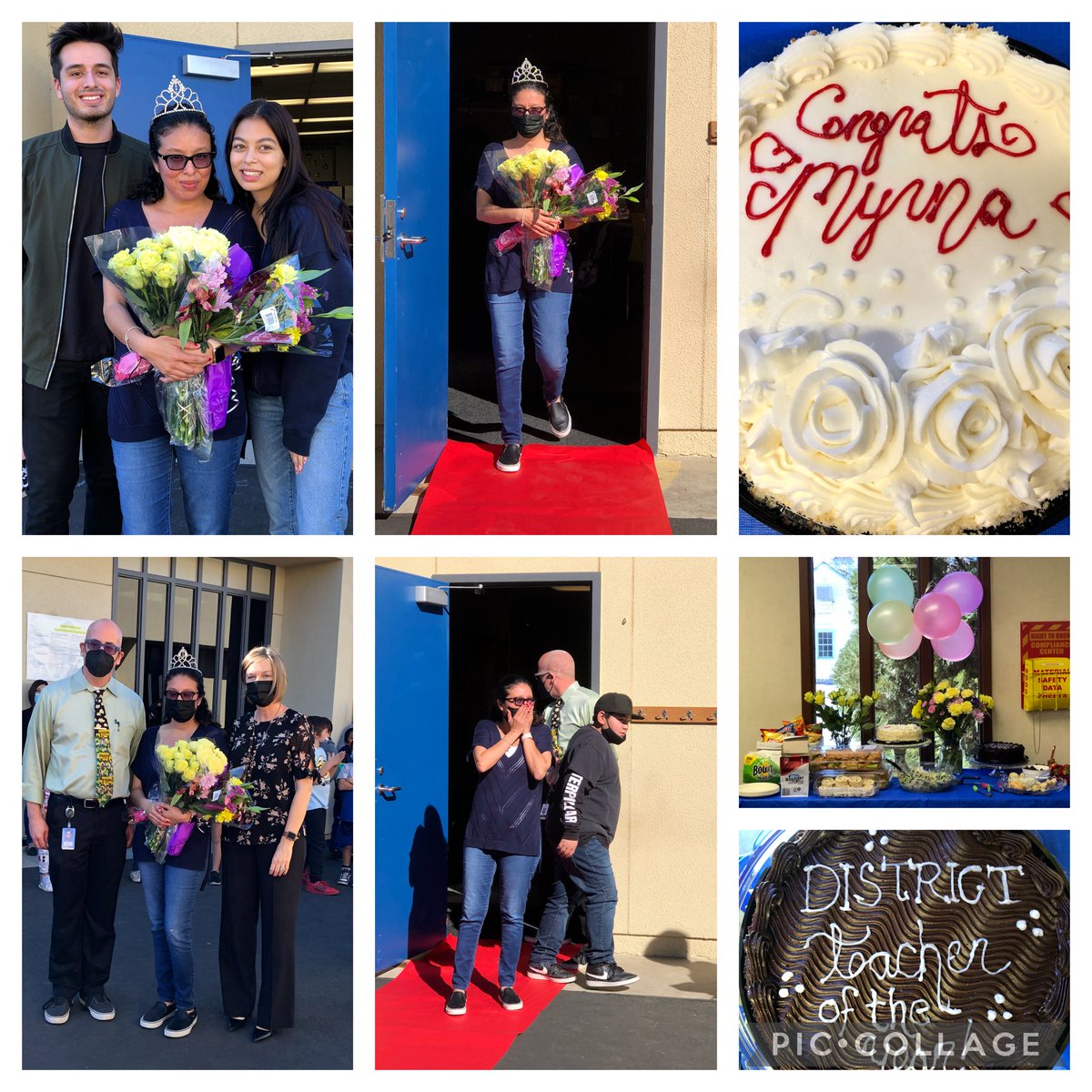 AniavesAmanda's tweet photo. Superintendent Barrett paid Cottonwood a visit to inform Mrs. Myrna Lopez that she had been selected for the prestigious honor of being named HUSD's Teacher of the Year. Congratulations Myrna for an honor that is well deserved! #HUSDPremier #HemetLearnsTogether #husdtogetheragain https://t.co/yXXubHLQkE