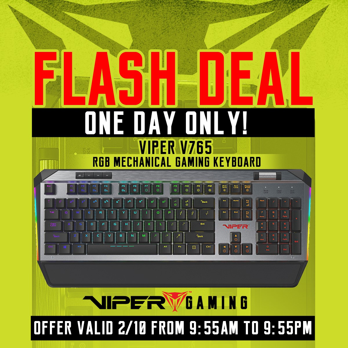 ONE DAY ONLY! Sending you a special deal to cheer for 2022! Visit Amazon to get the Viper V765 RGB Keyboard for a steal of $55.24 before offer ends on TONIGHT (2/10/22) at 9:55pm. Check it out here in the link in our bio!