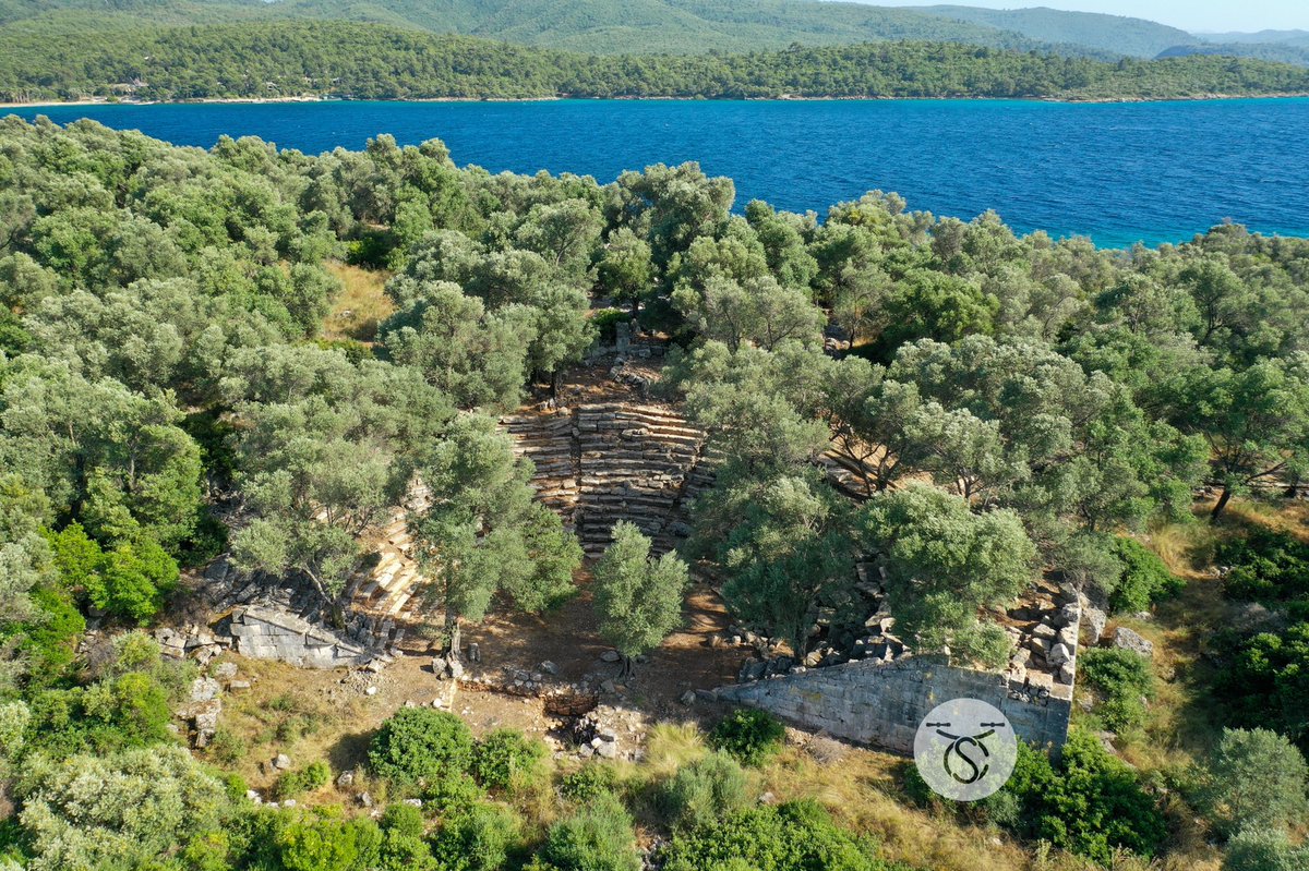 The ancient theatre at Kedrai, Sedir Island, Mugla, Turkey