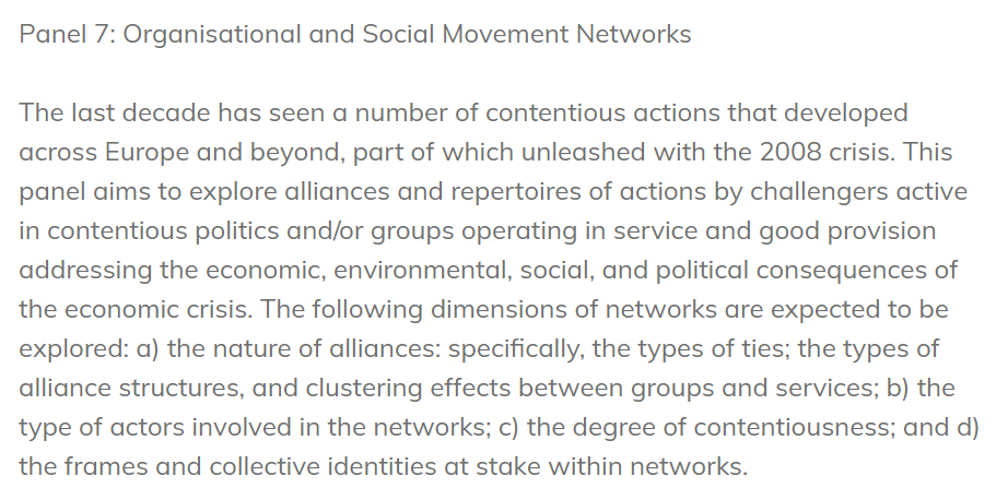 politicalnets's tweet photo. 📢 Submit your paper abstracts to Organizational &amp; #SocialMovement #Networks panel chaired by Eva Fernández &amp; Katia Pilati at @ECPR conference #ecprgc22 until Wed, February 16! ⚡️

👉 More info: https://t.co/2bW6jOH47J

👉 Submit here: https://t.co/anDmfxXSeR https://t.co/rTQFn2q9XU