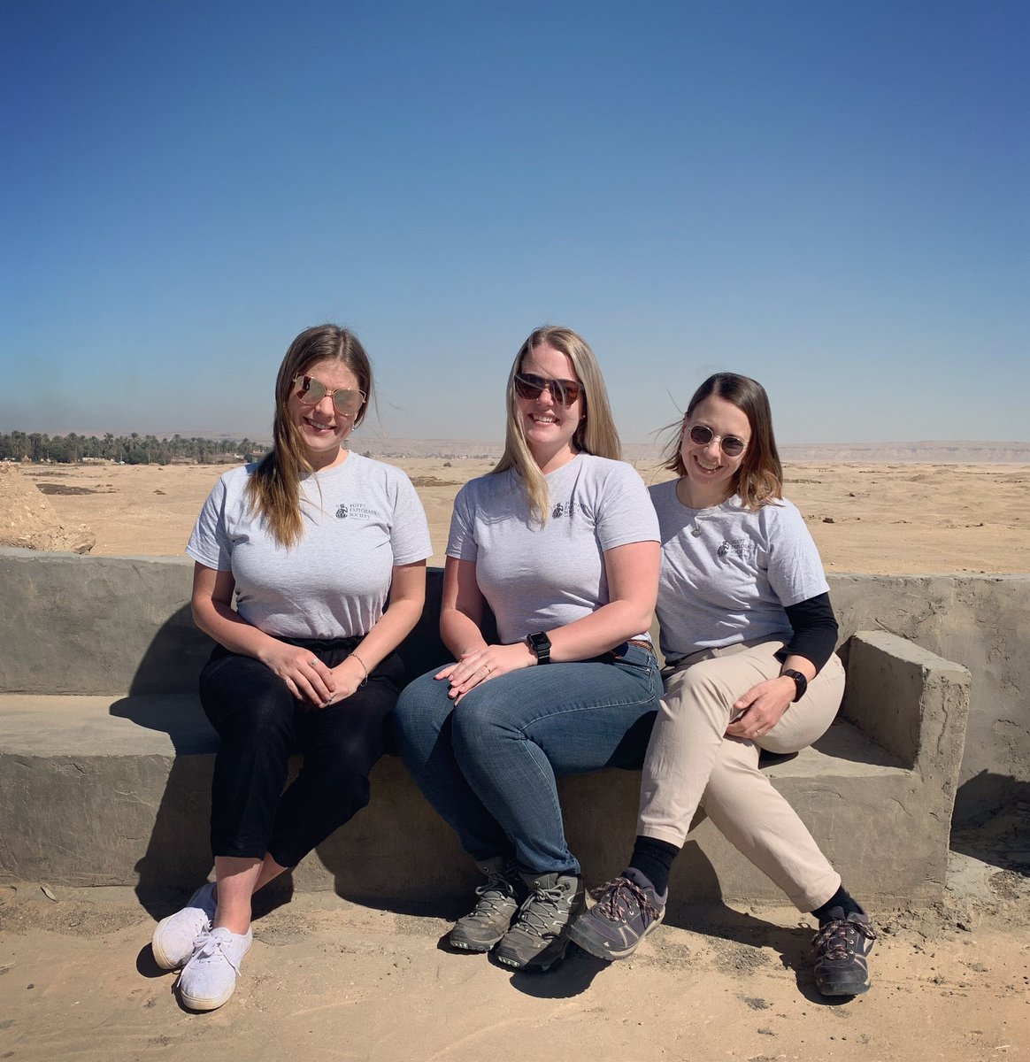 Dr Stephanie Boonstra (@steph_boonstra) on Twitter photo Repping <a href="/TheEES/">The Egypt Exploration Society</a> at the ancient city of Amarna with <a href="/Udjahorresnet1/">Anna K. Hodgkinson</a> and Katrin!
Not a bad dig house roof view either!
#AmarnaProject #Egypt #archaeology Repping <a href="/TheEES/">The Egypt Exploration Society</a> at the ancient city of Amarna with <a href="/Udjahorresnet1/">Anna K. Hodgkinson</a> and Katrin!
Not a bad dig house roof view either!
#AmarnaProject #Egypt #archaeology