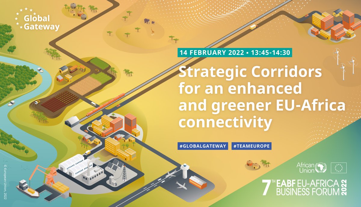 EU_JRC's tweet photo. Quality connectivity is key to better mobility &amp; trade within Africa🌍 and to Europe.

How to identify &amp; enhance key strategic corridors in Africa❓

Register to join us at the EU-Africa Business Forum 2022 next Monday 14/2 👉https://t.co/bEkc0Es5yf #EABF @EU_Partnerships https://t.co/JesjappoaS