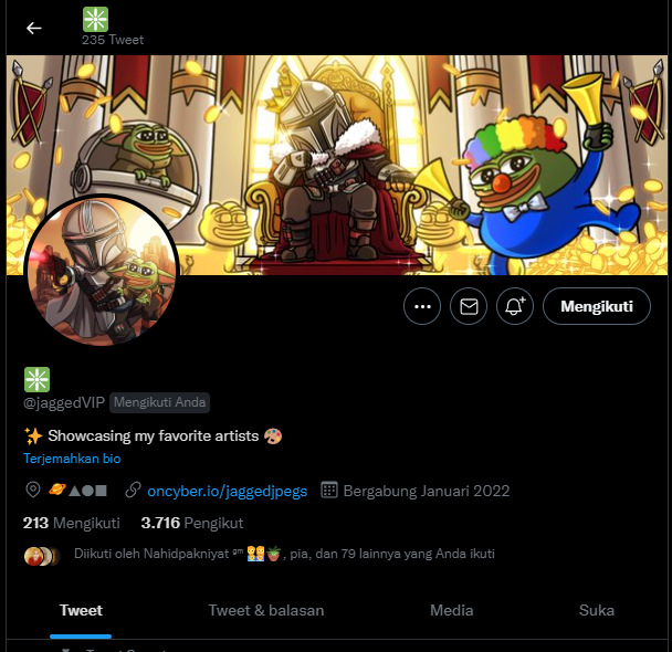 resevenID's tweet photo. Today is special for me, @jaggedsoft started bidding very quickly on my "GN Pepe💤" and @jaggedVIP start following me😭😳🥺
Big thanks ser for always supporting me, much love💚🥰
#NFTs #NFTCommunity #Pepe #FrogFam #Repepe https://t.co/AIA1DNLznZ