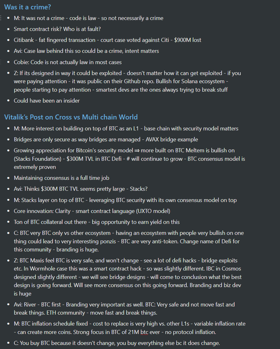 analyticalali's tweet photo. Untitled Crypto Podcast, episode 2: Notes 

This really does feel like my crypto familia - what an awesome group of gigabrains! @blknoiz06 @Melt_Dem @AviFelman @cobie 

>  Wormhole Hack
> Meta / FB
> NFT sentiment
> Sifu
> Markets &amp; "Decorrelation"
> Ethereum &amp; @blknoiz06 

👇 https://t.co/b26SZoQisu