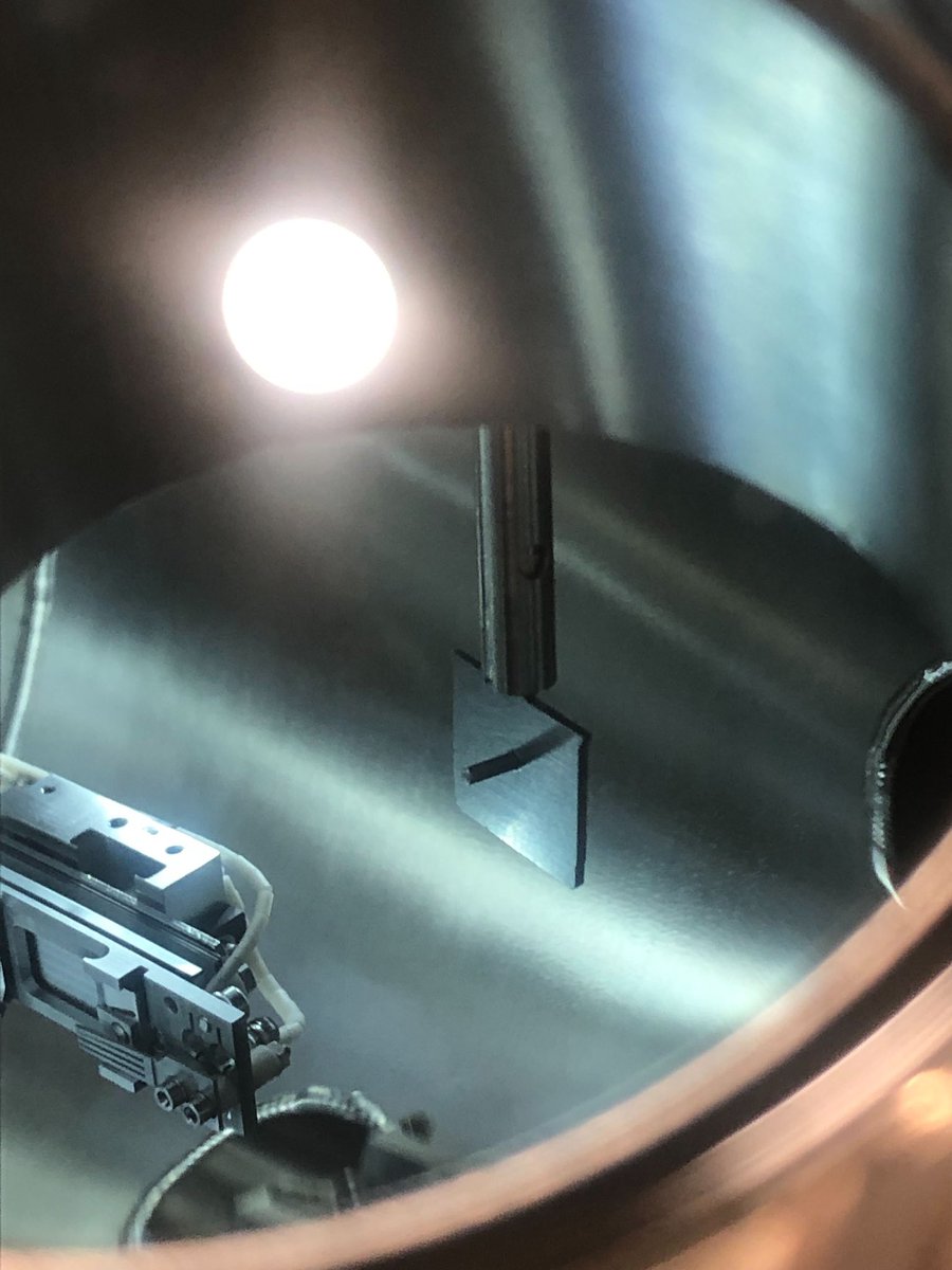 Lab milestone: first makeshift in-vacuum surgery to avoid venting the STM chamber. Complete with rapidly improvised Allen key tool. Operation successful, great job team!