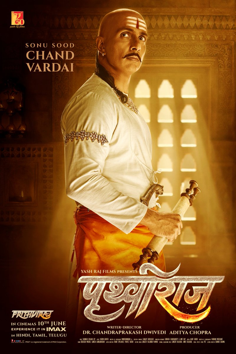 yrf's tweet photo. History is coming to the big screen on 10th June! Releasing in Hindi, Tamil and Telugu. Celebrate Samrat #Prithviraj Chauhan with #YRF50 only at a theatre near you. https://t.co/K0T6izb3dB