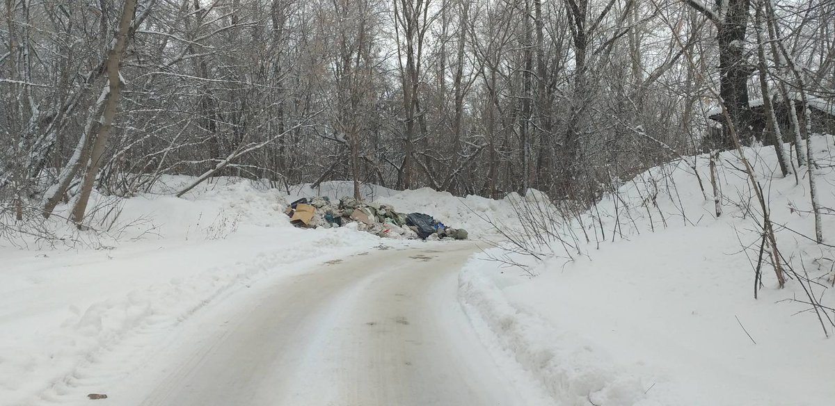 В ночь с 6 на 7 февраля неизвестный вывалил кучу мусора , точка красная на карте. На самарском шоссе есть камеры <a href="/gibddsamara/">ГИБДД Самара</a>  помогите найти этого негодяя, <a href="/Volzhsky_adm/">Администрация Волжского района</a> организуйте пожалуйста вывоз мусора