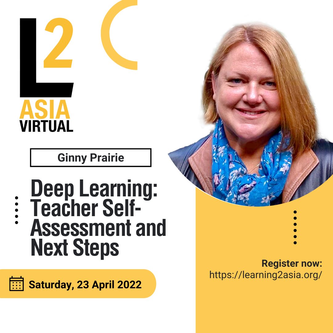 learning2's tweet photo. Deep Learning: Teacher Self-Assessment and Next Steps with @GinnyPrairie from ASIJ #learning2 #edtech #earcos #edutwitter #education #teacher #WomenEd #iborganization https://t.co/wlYQIAdlET
