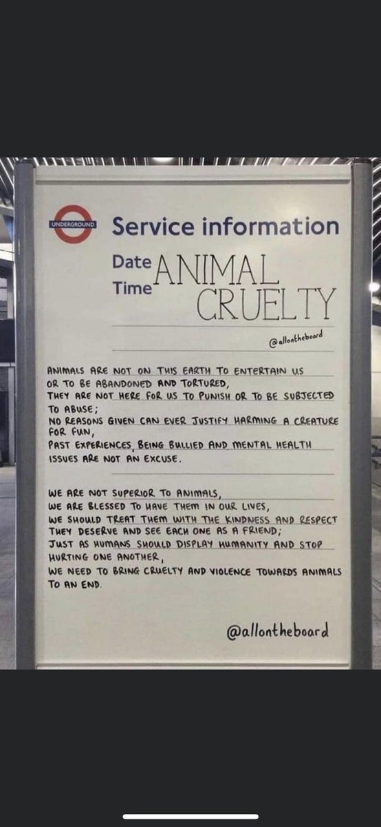 HerchyBoal's tweet photo. Couldn’t have put it better myself. @TfL inspiring words. ☺️ @RSPCA_official Let’s all be kinder to animals &amp; to each other. Have a lovely day all. RT 🙏🏾 https://t.co/p5gAp41PyR
