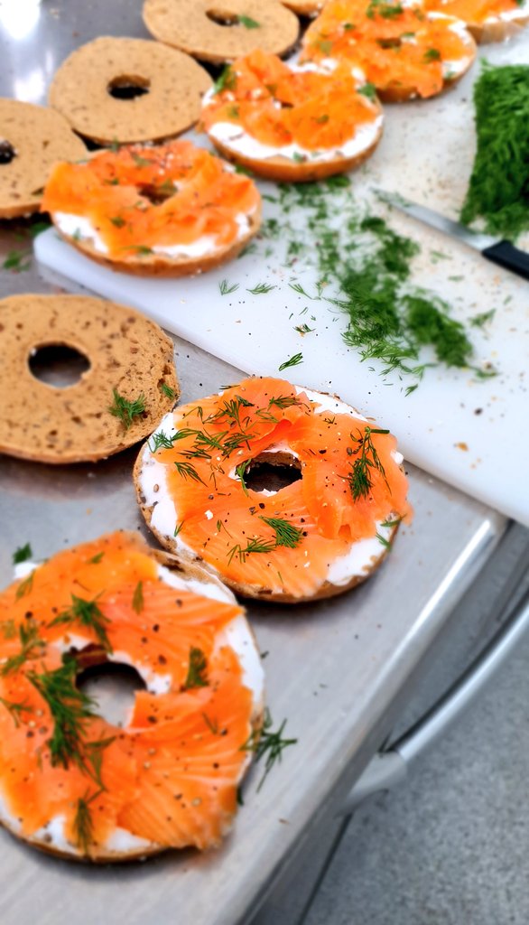 BHead_Catering's tweet photo. Apprenticeship breakfast being prepared this morning with pastries, muffins, smoked salmon bagels, fruit platter and a selection of yoghurts https://t.co/qSJezrqiN7