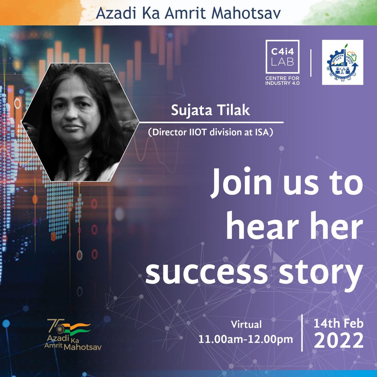 On International day of Women and Girls in Science-
WiDS &amp; WiMLDS Pune in collaboration with C4i4 Lab presents the success story of women leaders in Analytics and IOT
Join us to hear Sujata Tilak's success story
Register for Online event &amp; virtual lab tour lnkd.in/grUz9PpM
