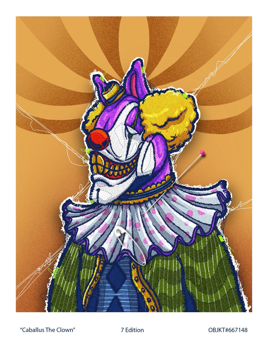 borninline's tweet photo. New Drop!!
"Caballus The Clown"
still on caballus series 6/7
7/7 edition 
0,7 xtz

https://t.co/uj8iRloS1d 

@AliansiSeniNFT
@NFTindonesia_
#borninline #caballus #horse #NFTCommunity #NFTshill #nftcollectors https://t.co/otjhjawAND