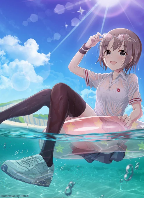 アイドル一緒に水遊びります!トロピカルガール·乙倉悠貴 #アイドルマスターシンデレラガールズ #スターライトステージ #デレステ #乙倉悠貴 #濡れ透け #制服 #ニーソックス #海 https://t.co/WT5U9U4Soh 
