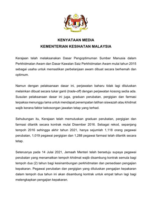 Kementerian kesihatan malaysia contact number