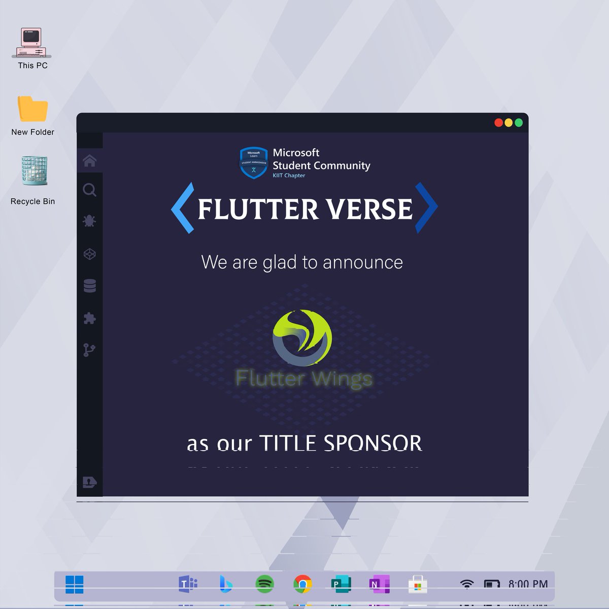 mlsakiit's tweet photo. Microsoft Student Community, KIIT Chapter is glad to announce, @flutterwingsdev as the Title Sponsor for FlutterVerse. 
#flutter #flutterdev #community #Microsoft #KIIT #Bootcamp #sponsored https://t.co/lsiByoGK6g